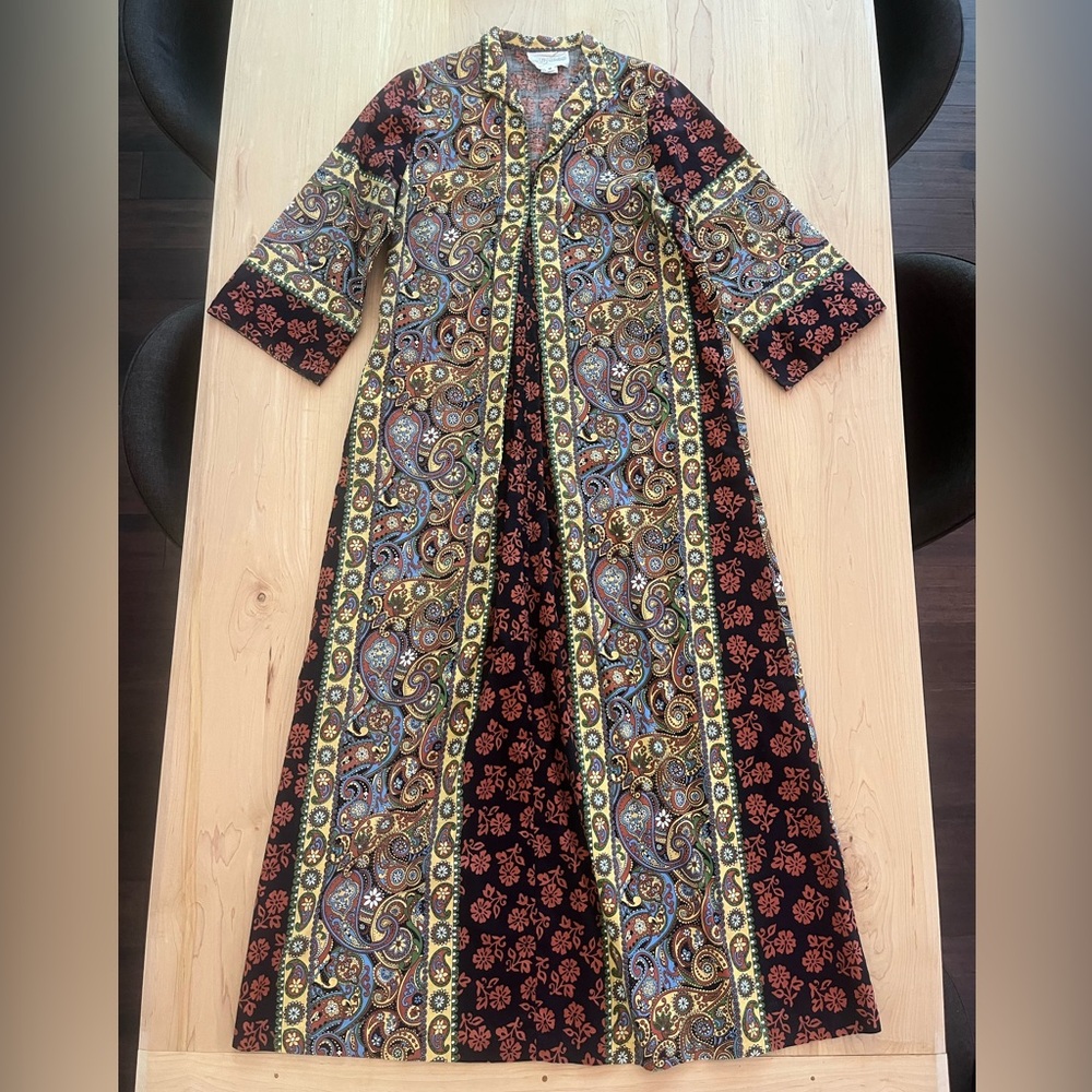 [Loungees] Vintage Paisley Cotton Kaftan House Dress